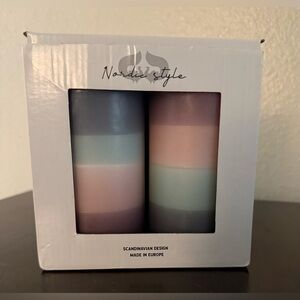 Nordic Style Premium Scandinavian Pillar Pastel Candle Set